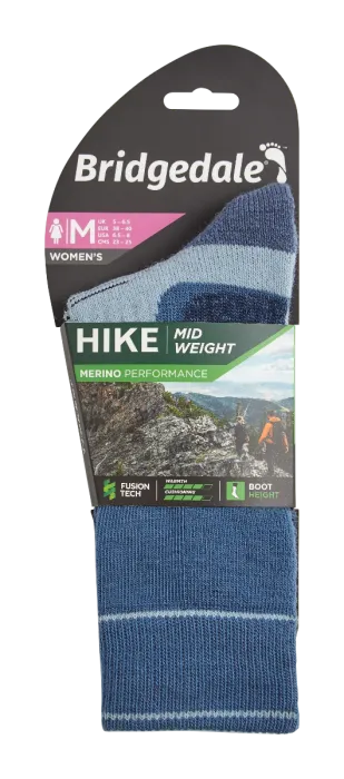 Hike Midweight Merino Performance Socks - Blue Sky