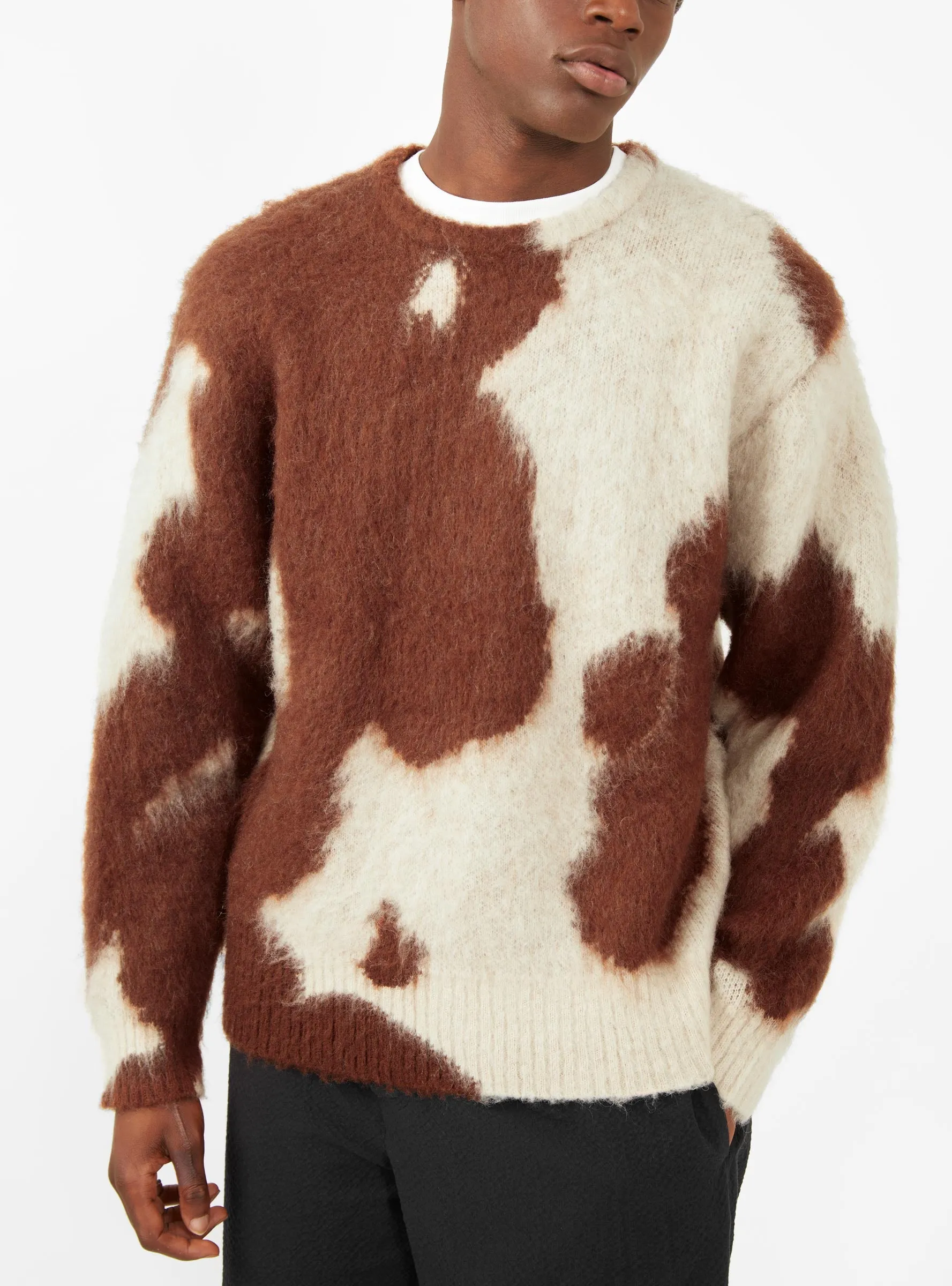 Horse Coat Sweater Bone & Brown