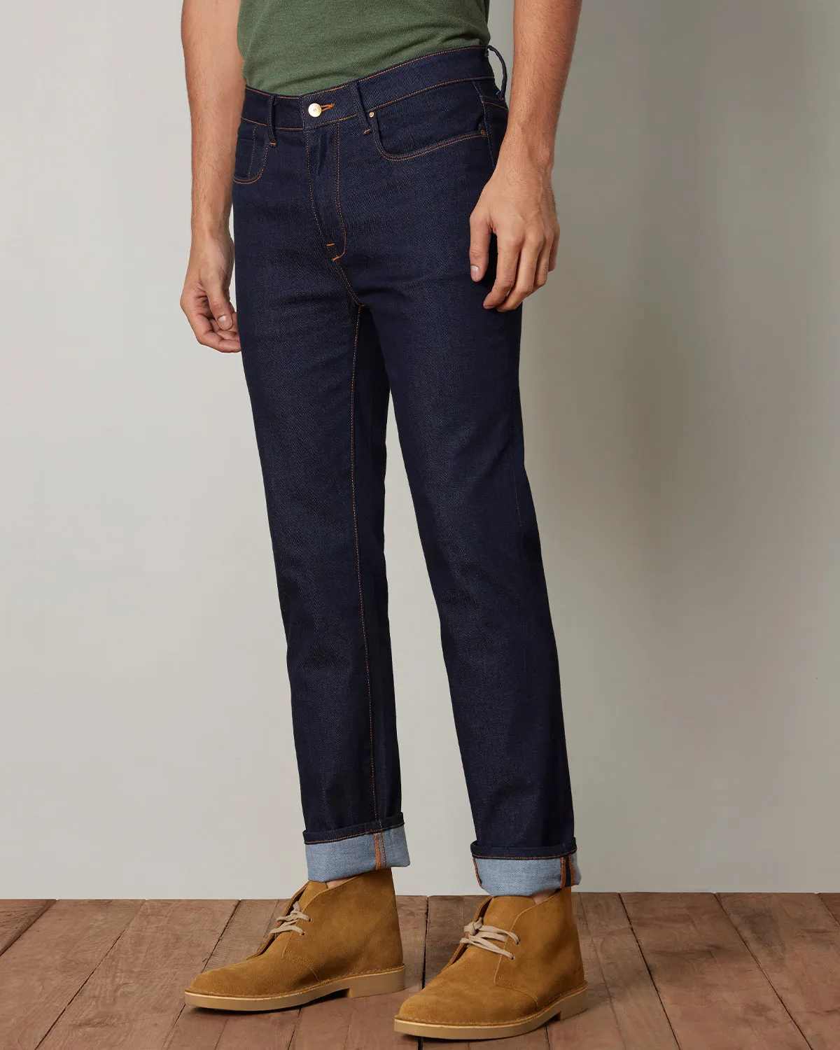 Japanese Admiral Blue Stretch Jeans