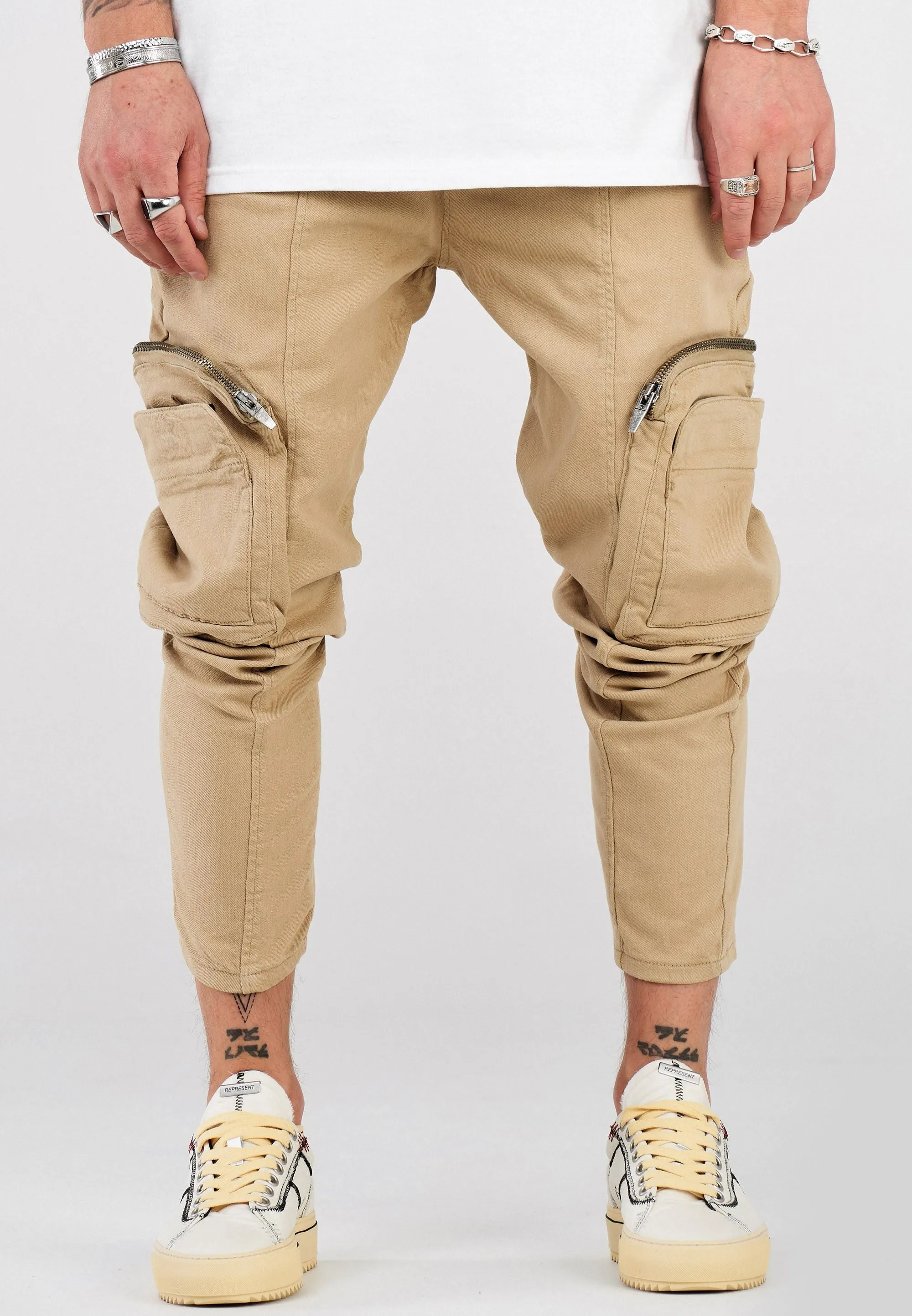 Jeans Cargo Beige B4758