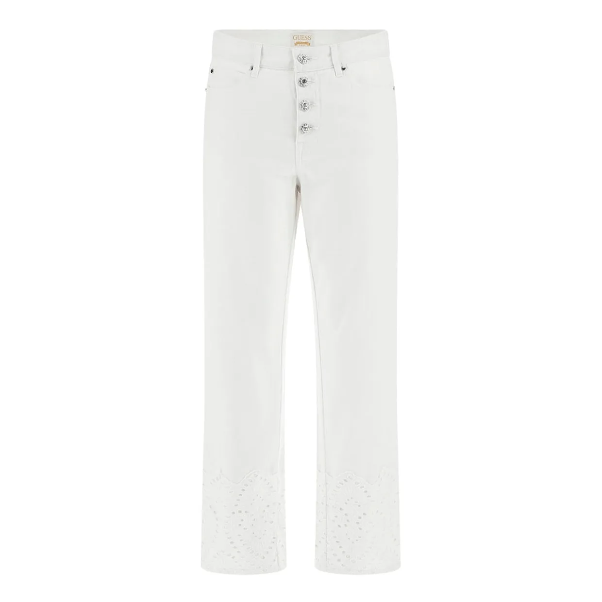 Jeans Donna Guess Straight 1981 Bianco