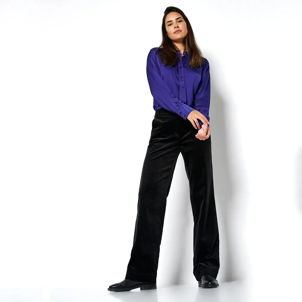 Jenny Black Wide Leg Corduroy Trousers