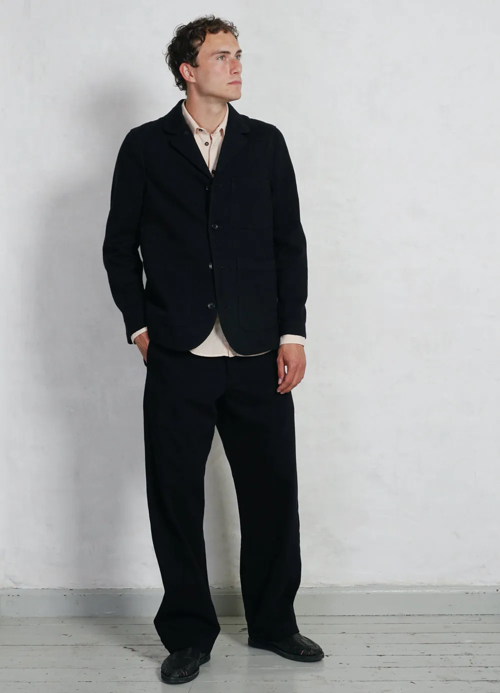 KELD | Straight Legs Work Trousers | Black Slub