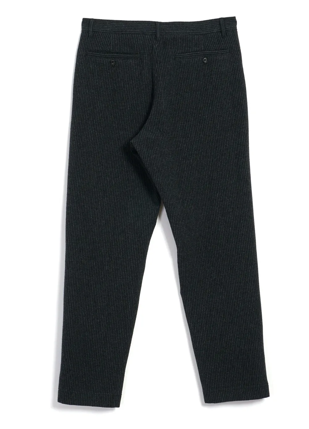 KEN | Wide Cut Trousers | Black Wool Pin