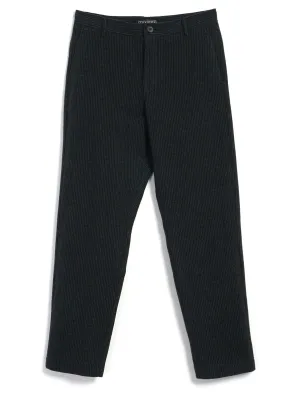 KEN | Wide Cut Trousers | Black Wool Pin