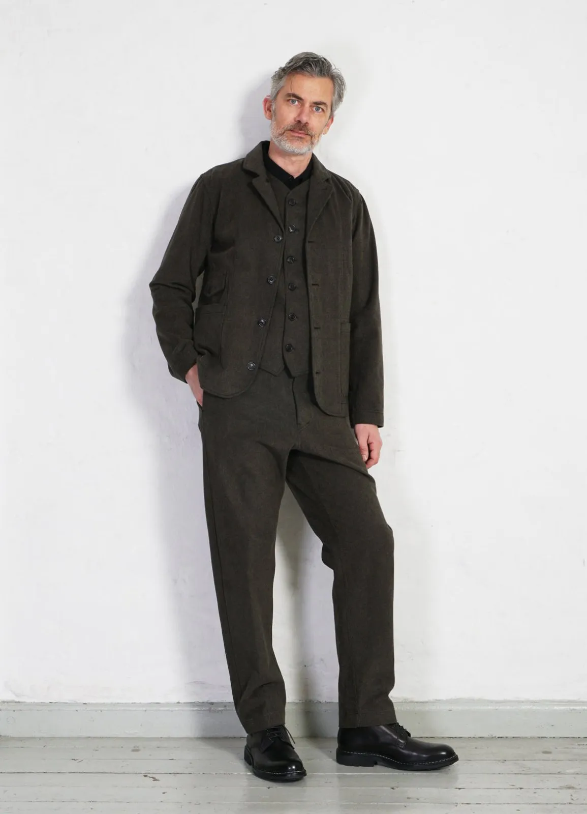 KEN | Wide Cut Trousers | Greenish