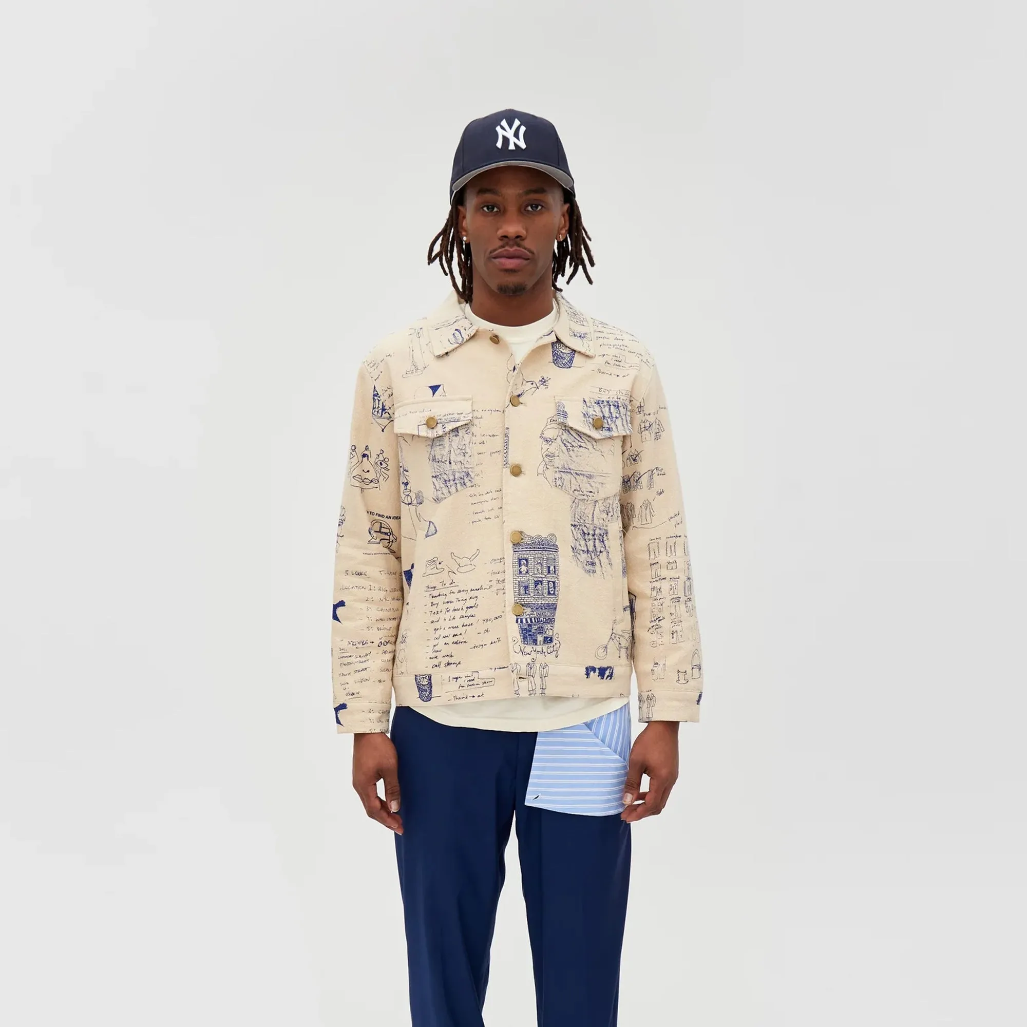 Kidsuper Mens Doodles Denim Coat