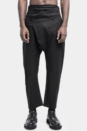 Linen blend cross over trousers