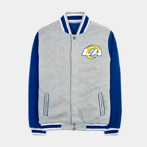 Los Angeles Rams Reversible Letterman Mens Jacket (Blue/Grey)