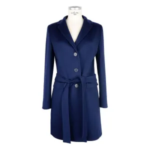 Made in Italy Blue Cashmere Jackets & Coat