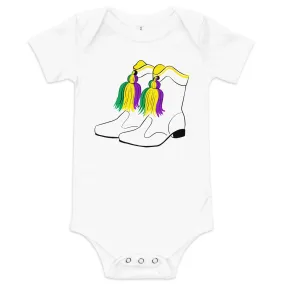 Mardi Gras Boots Baby Onesie