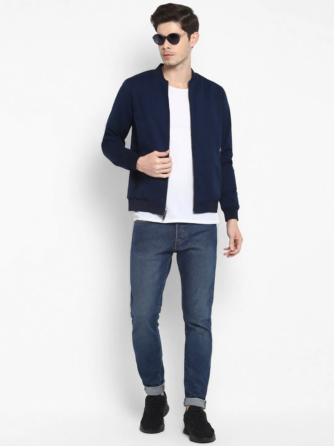 Navy Blue & Black Reversible 2-way Jacket for Men