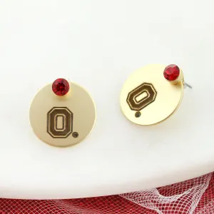 Ohio State Logo Gold Disc Earring Jacket