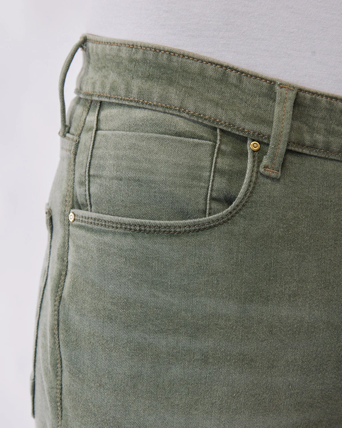 Olive Cloud Wash Stretch Jeans