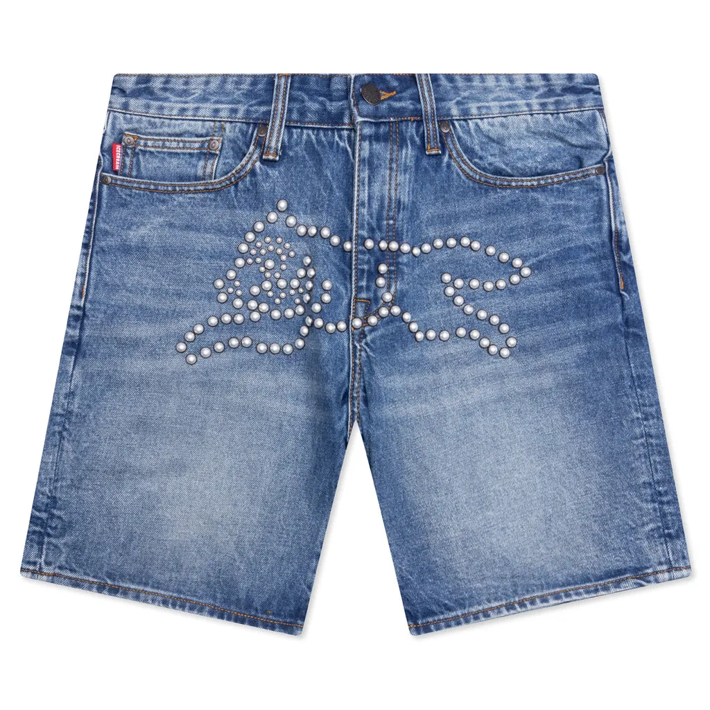 Pearl Strawberry Fit Jeans Shorts - Faded