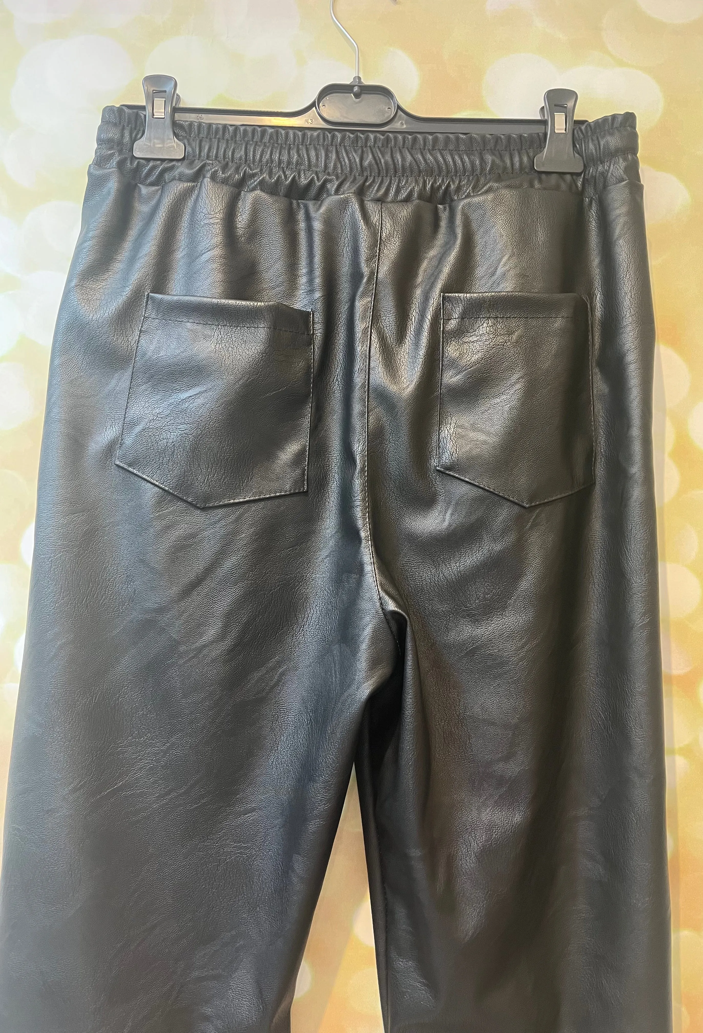 Pleather Front Pleat Trousers