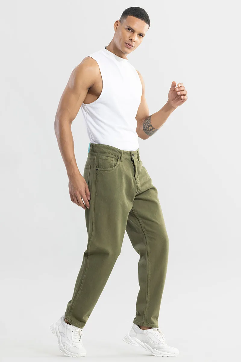 Riotous Olive Baggy Fit Jeans