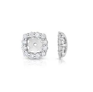 Sabel Collection 14K White Gold Round Diamond Square Earring Jackets