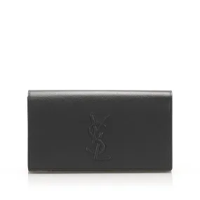 Saint Laurent YSL Belle de Jour Leather Black Large Clutch Bag