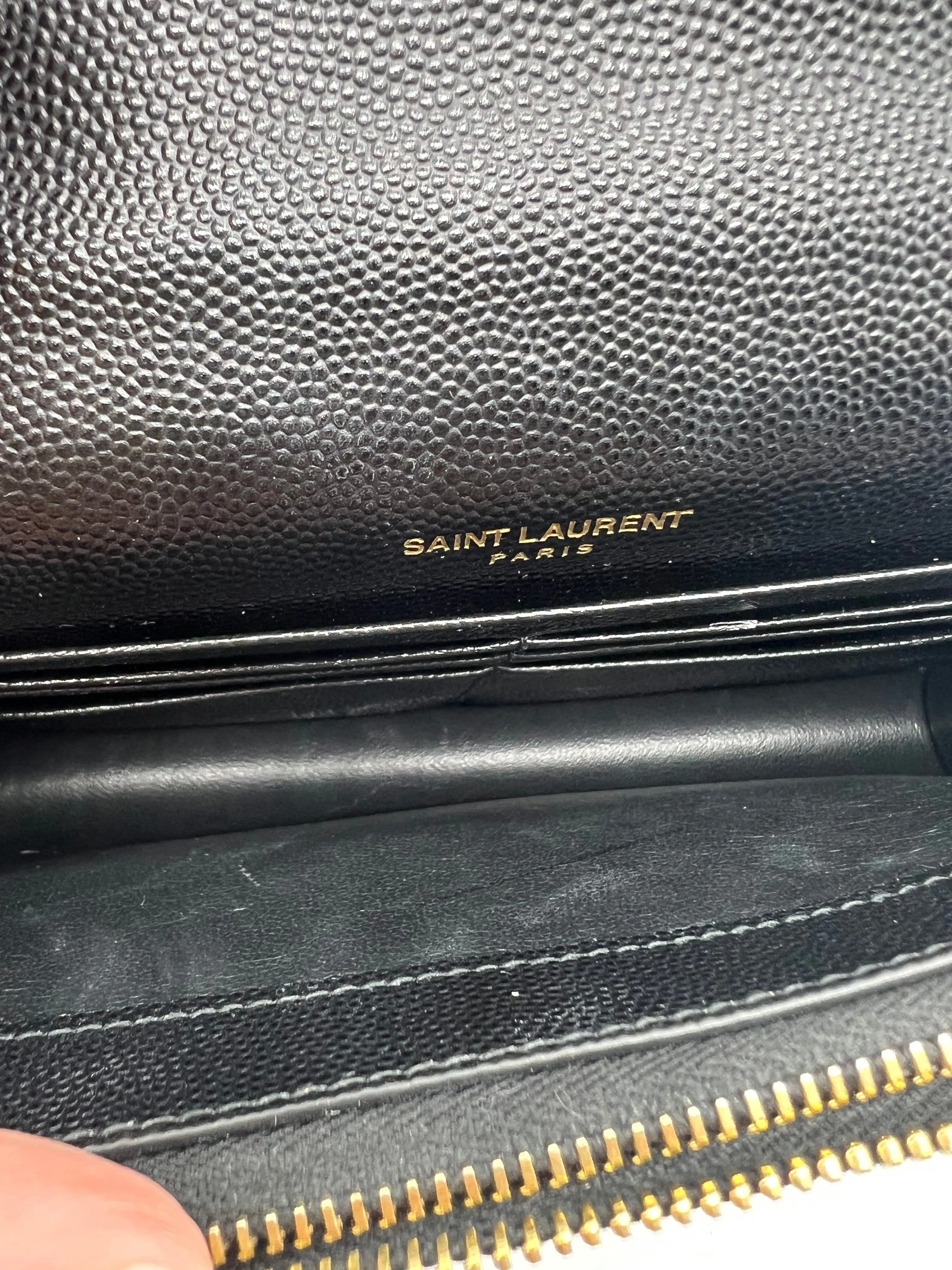 Saint Laurent YSL Black Leather Small Kate Chain Shoulder Bag