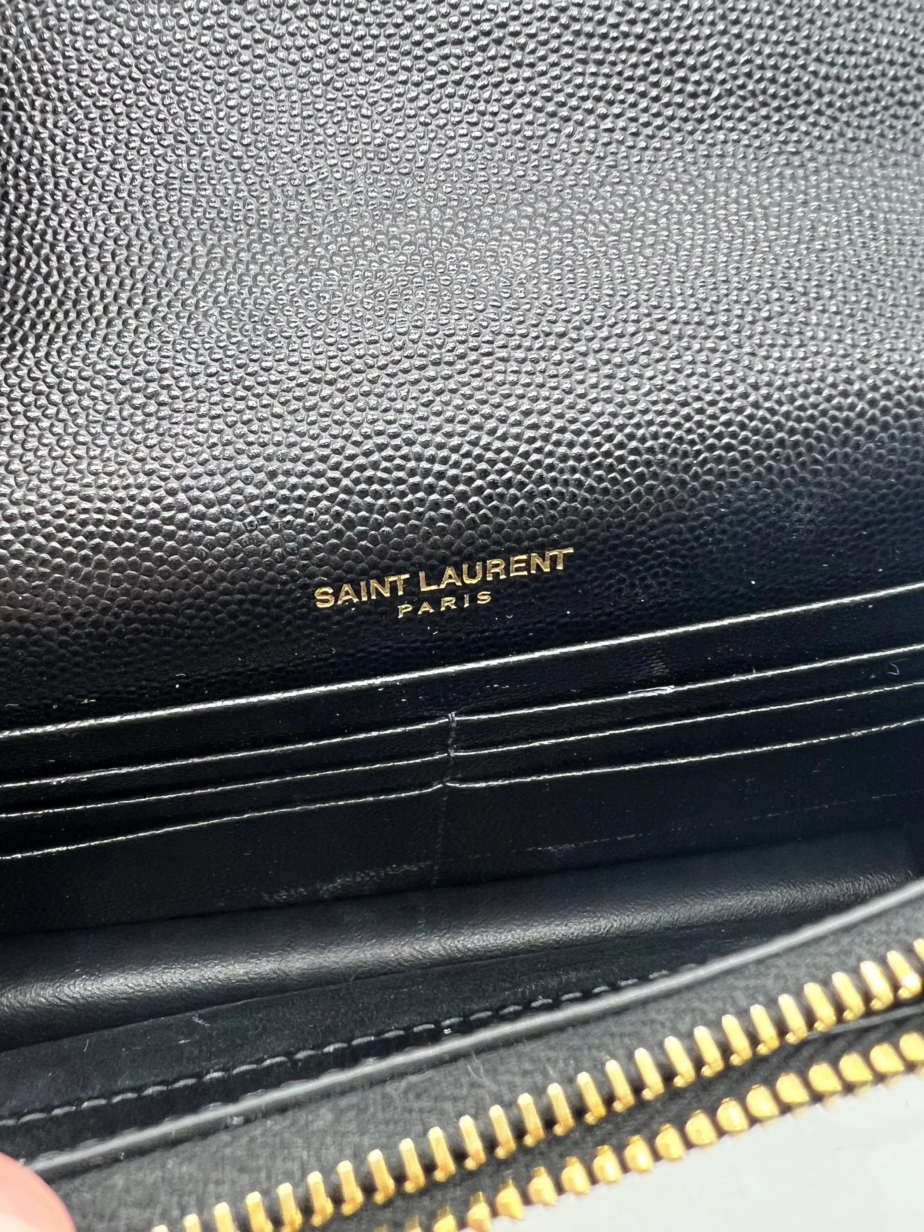 Saint Laurent YSL Black Leather Small Kate Chain Shoulder Bag