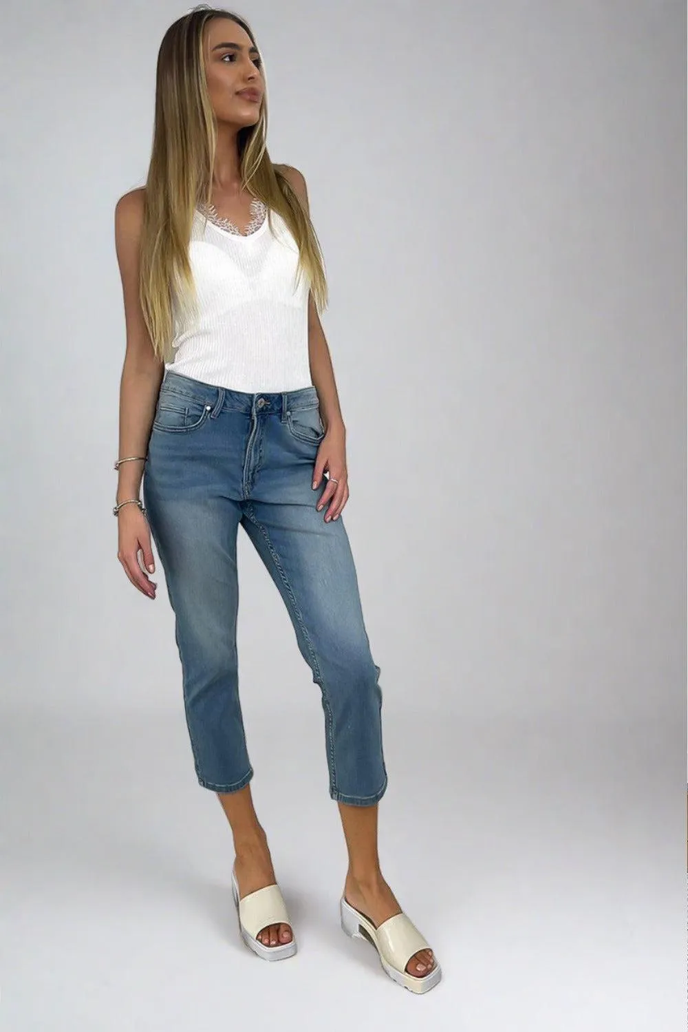 Silver Hardwear Cropped Summer Jeans