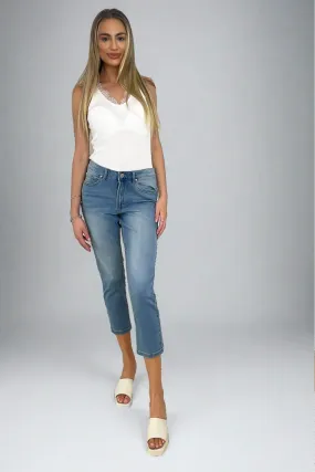 Silver Hardwear Cropped Summer Jeans