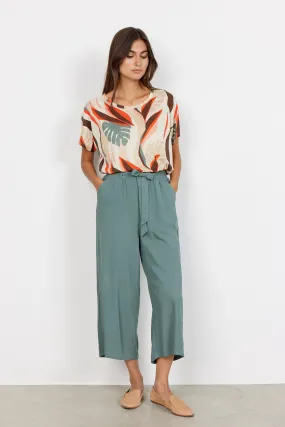 Soya Concept Cropped Trousers Shadow Green