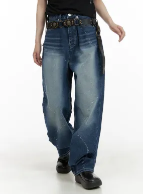 Splash Paint Baggy Jeans CA408