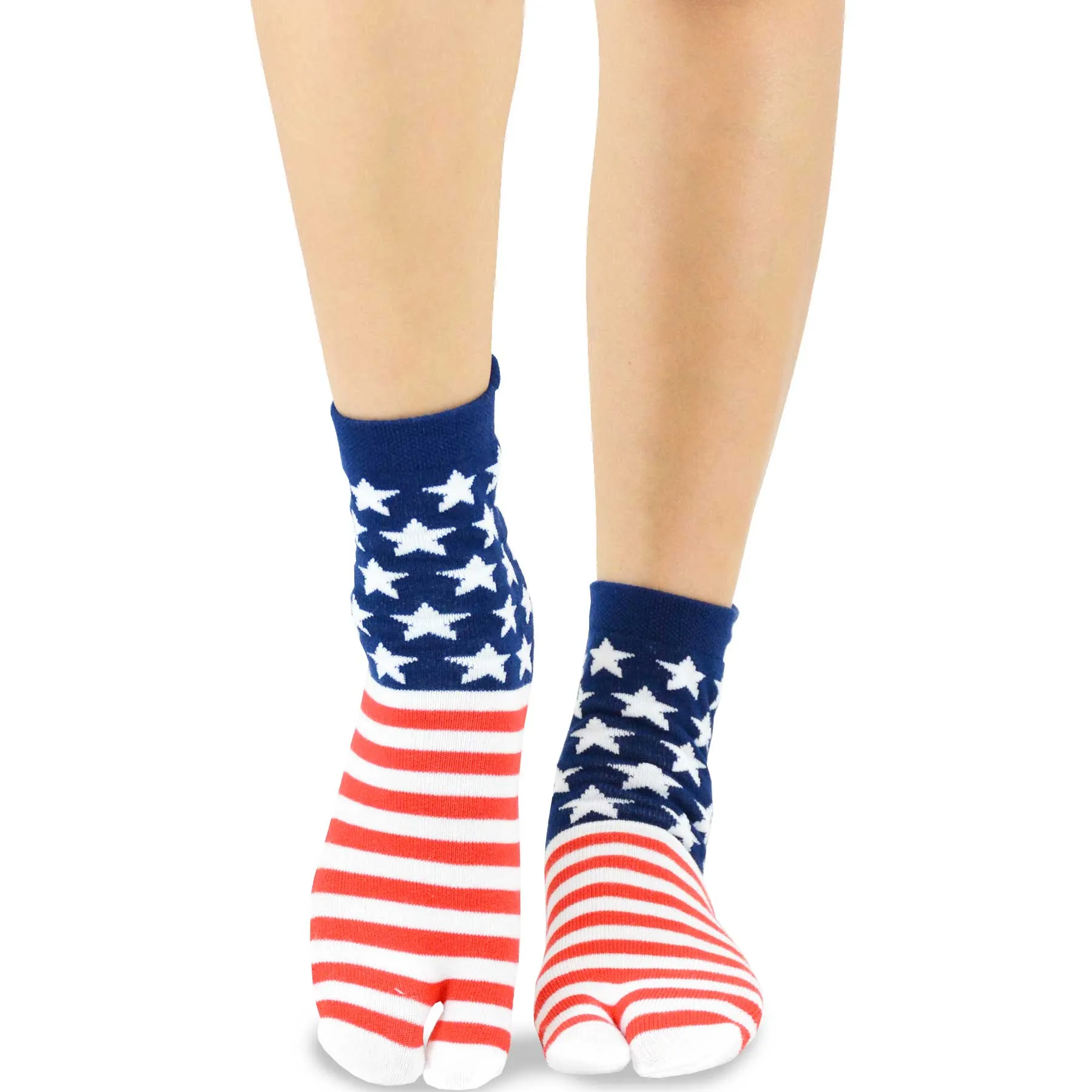 TeeHee Socks Unisex 4th of July Cotton Big Toe American Flag 3-Pack (11704)