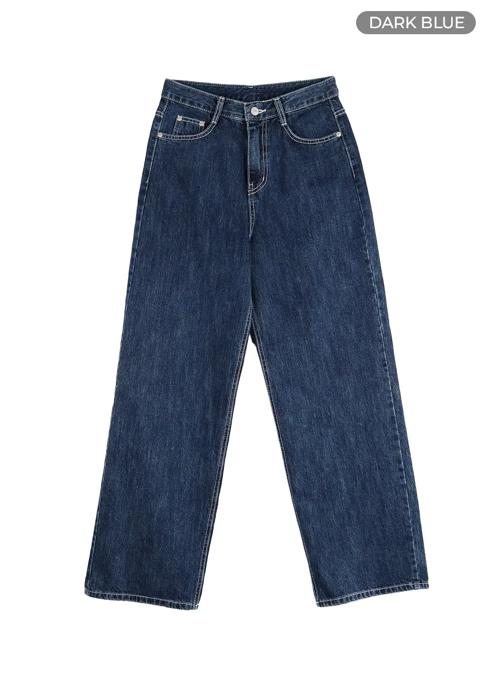 Washed Cotton Baggy Jeans OM406