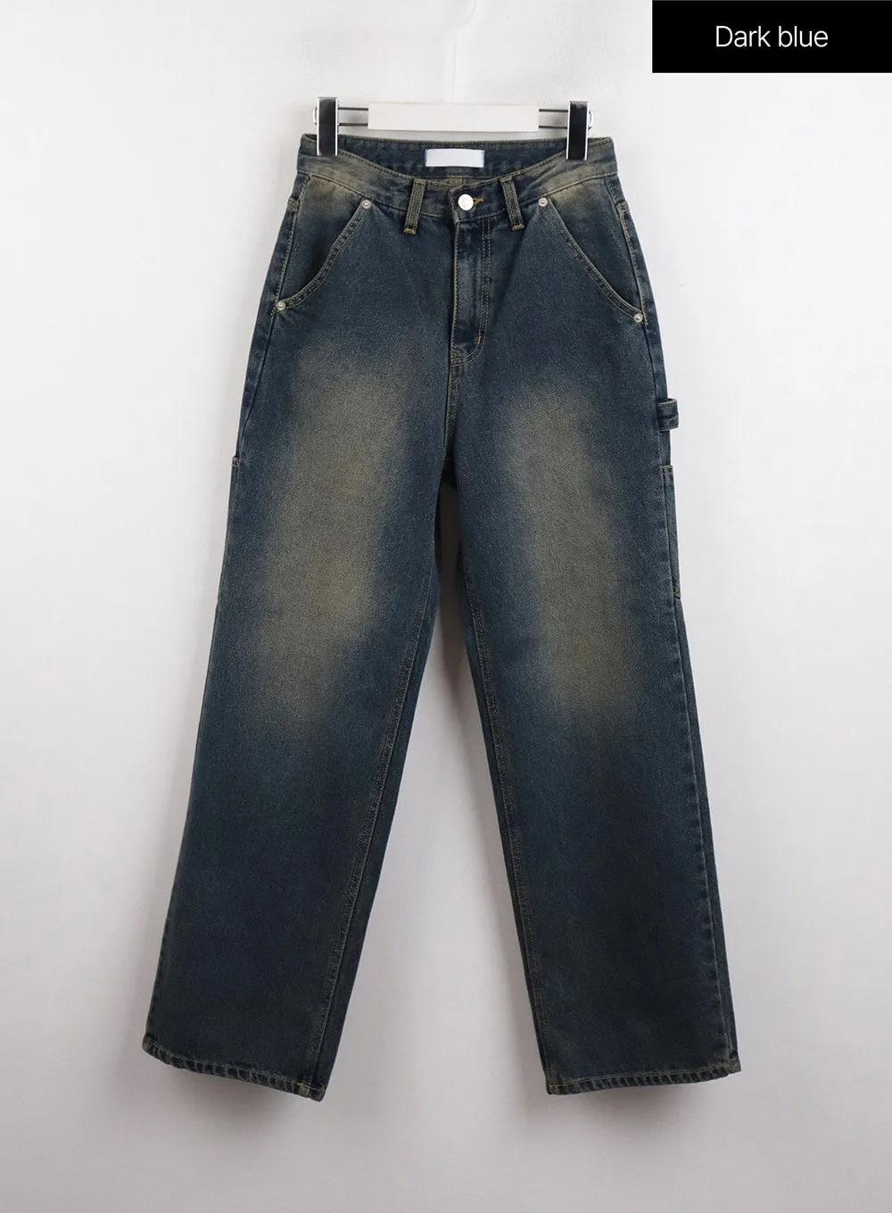 Washed Straight-Leg Jeans CJ417