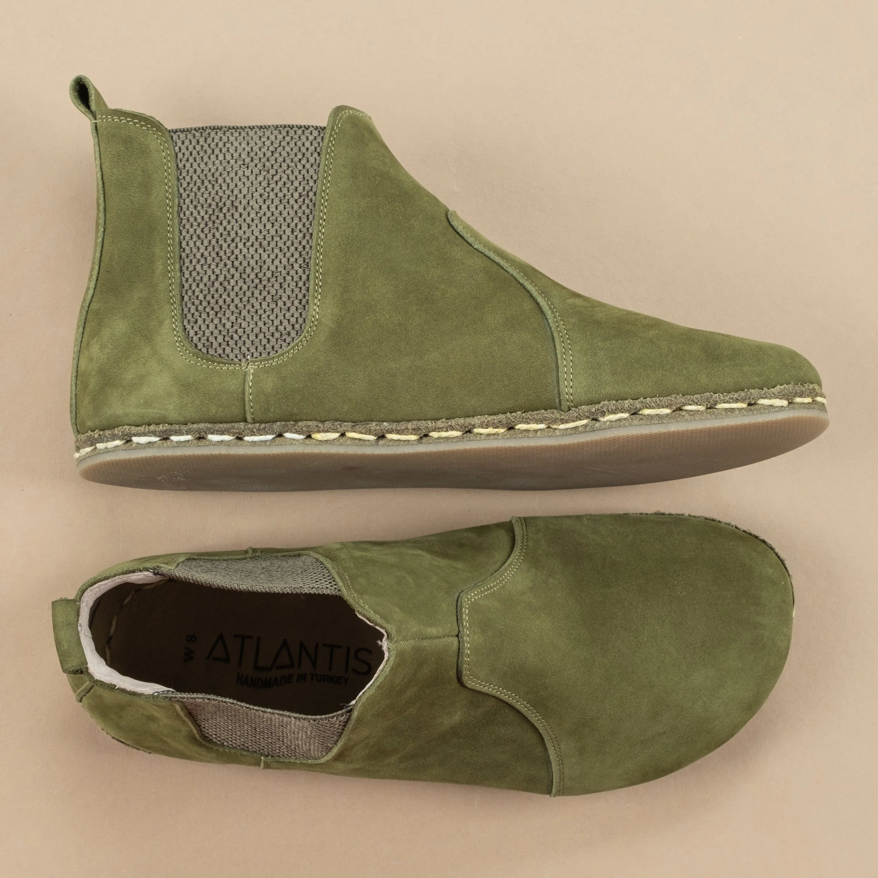 Women's Olive Barefoot Chelsea Boots