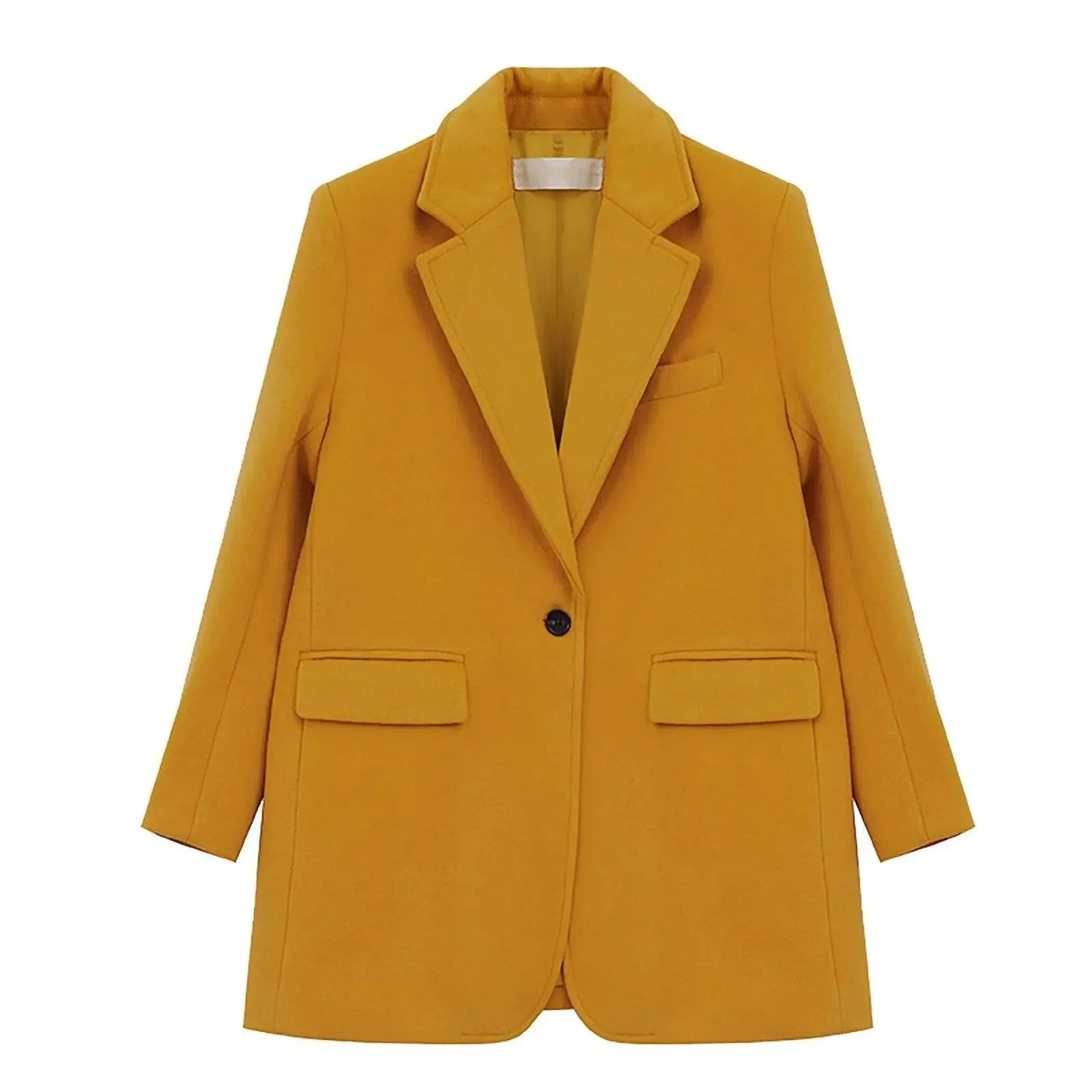 Women's Wool Coat,Yellow Wool Blazer Coat,Oversize Wool Suit Coat,Black Wool Blazer Coat,Loose Suit Women,Autumn Winter Coat,Wool Overcoat