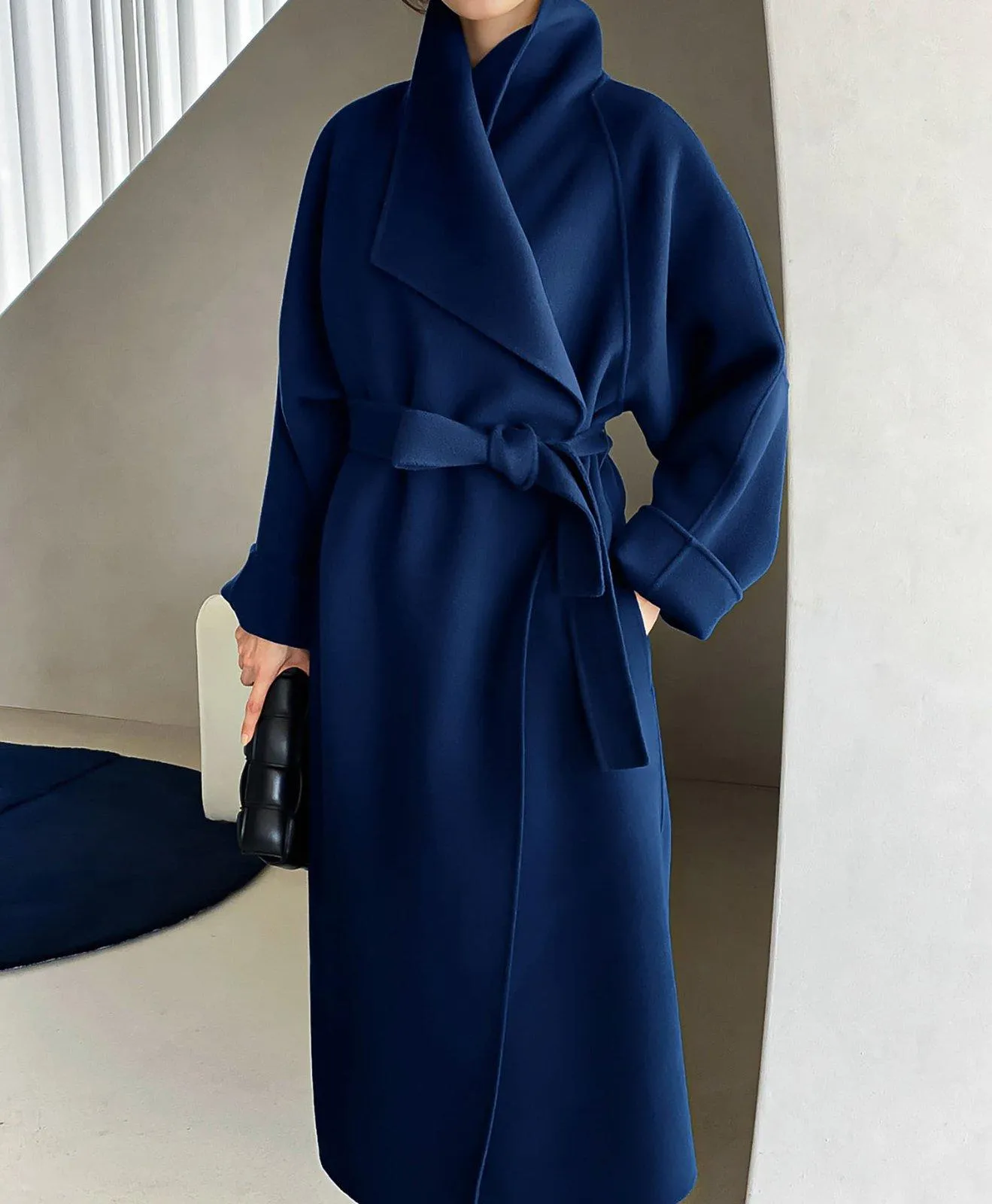 Women's Wool Wrap Coat,Gray Long Wool Coat,Belted Wool Overcoat,Camel Maxi Wool Coat,Blue Wool Long Coat,Plus size Coat,Black Long wool Coat