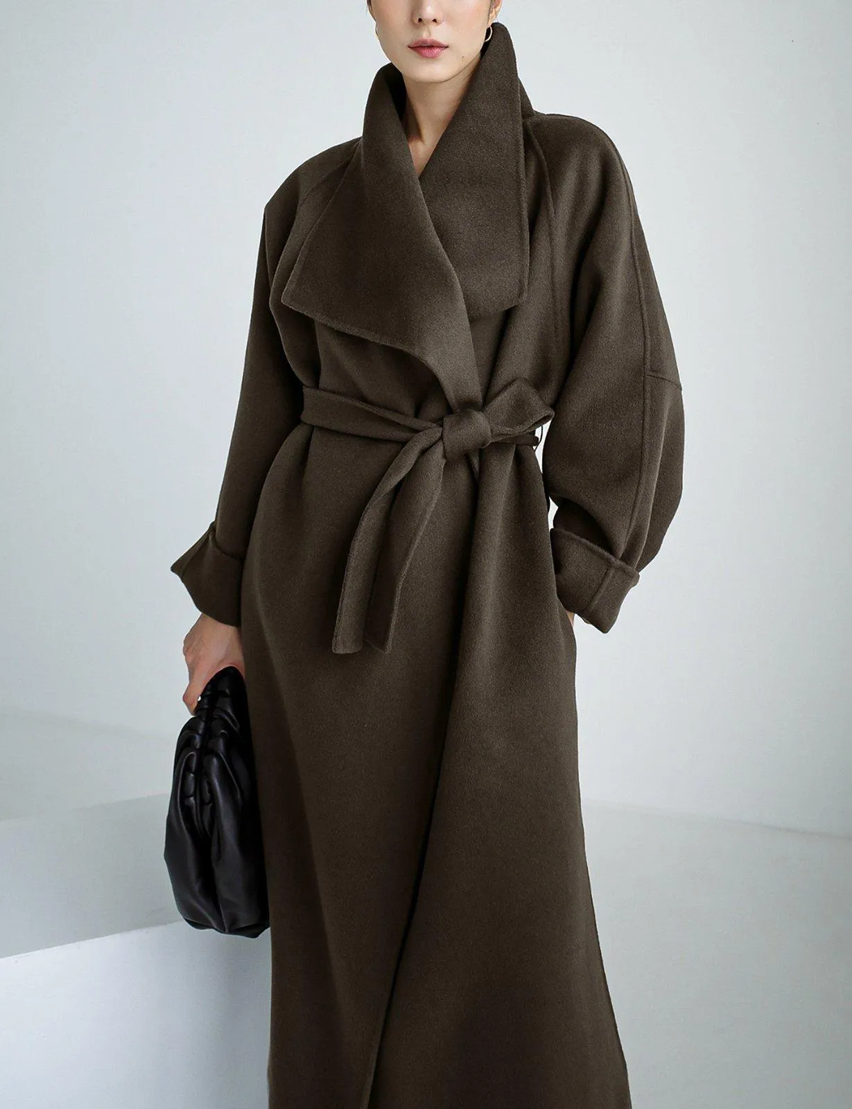 Women's Wool Wrap Coat,Gray Long Wool Coat,Belted Wool Overcoat,Camel Maxi Wool Coat,Blue Wool Long Coat,Plus size Coat,Black Long wool Coat