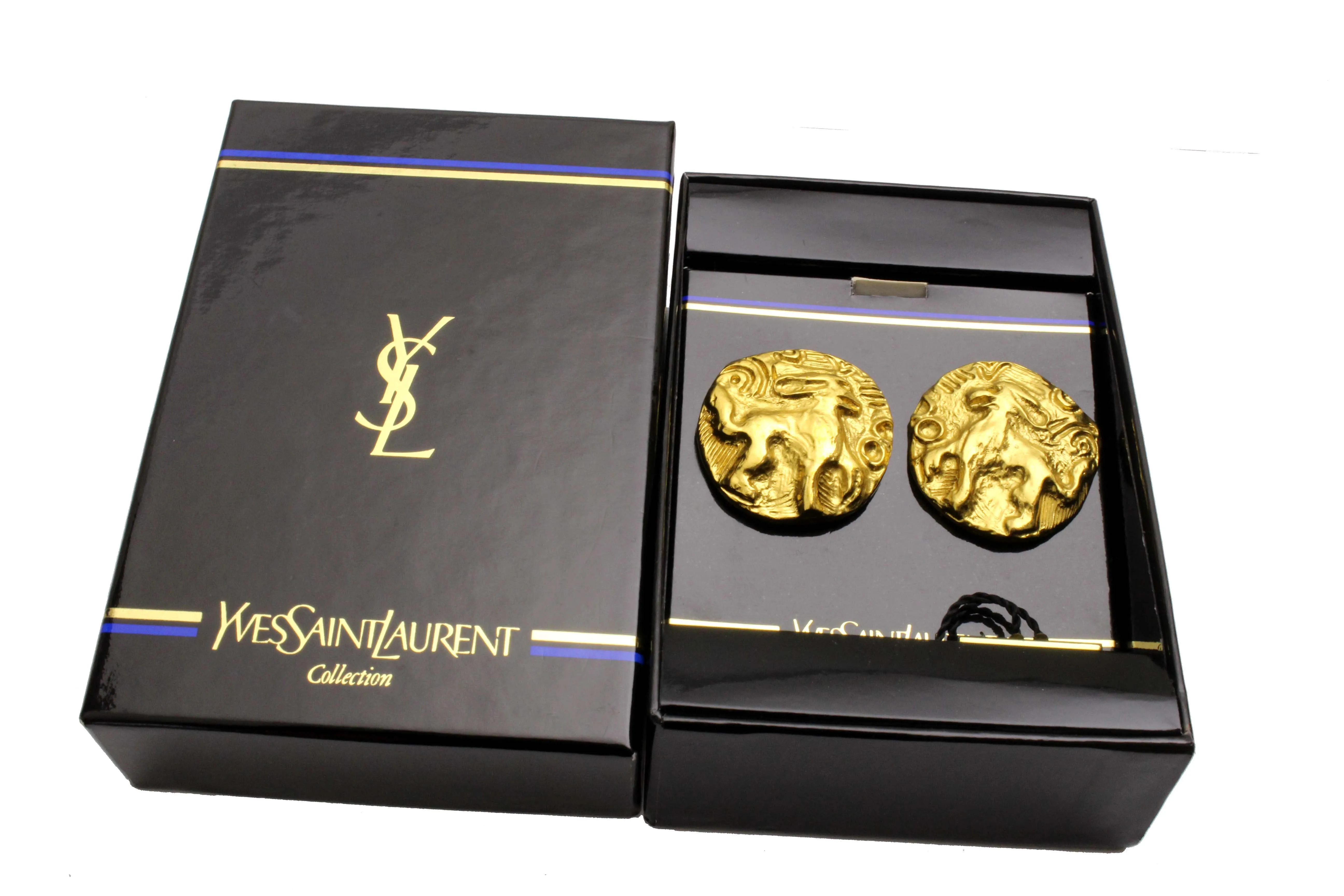 YVES SAINT LAURENT pendant brooch and earrings set