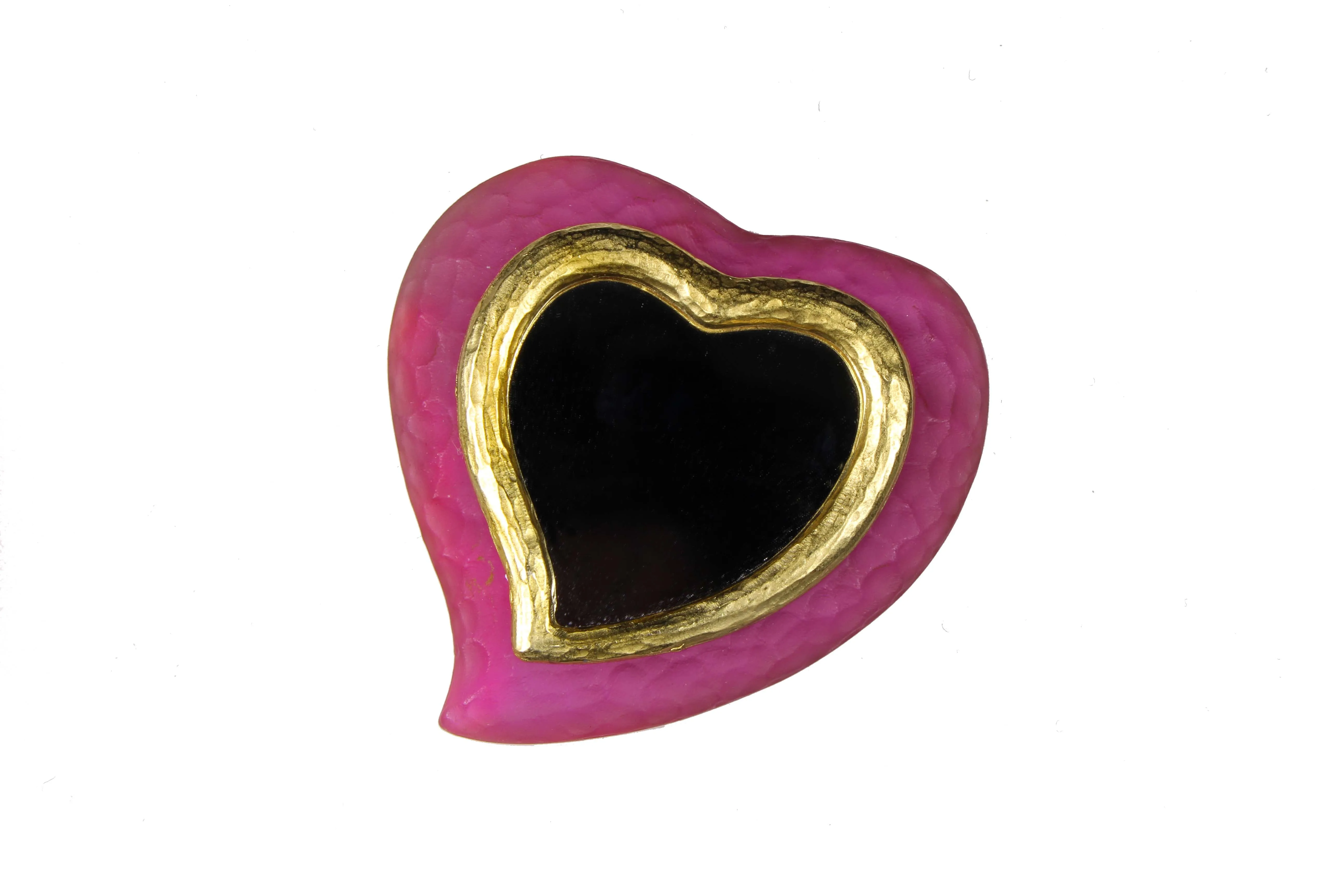 YVES SAINT LAURENT pink heart pocket mirror