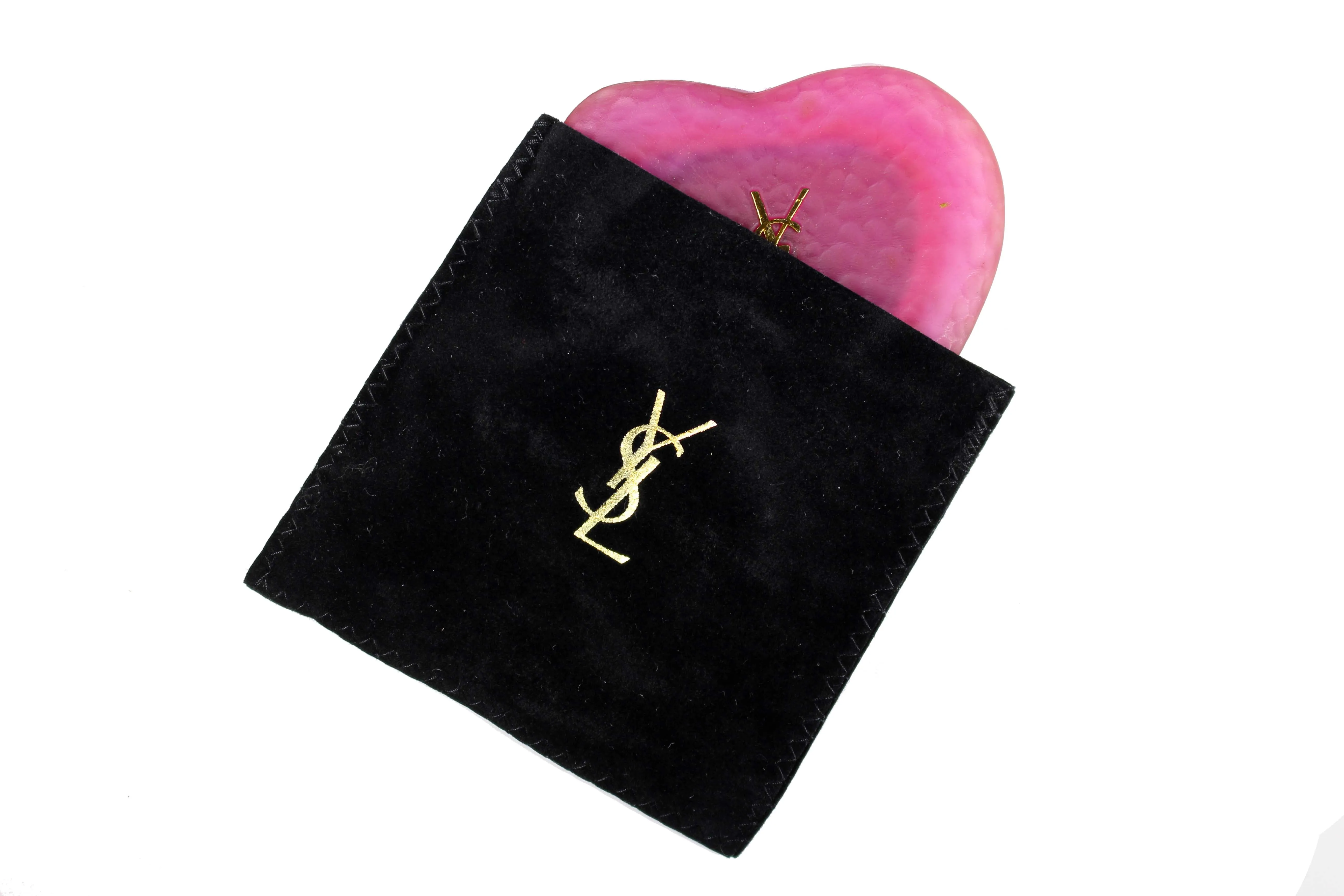 YVES SAINT LAURENT pink heart pocket mirror